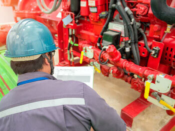 Northstar technician providing fire protection maintenance services
